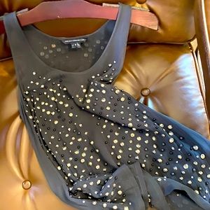 Jeweled Chiffon Top